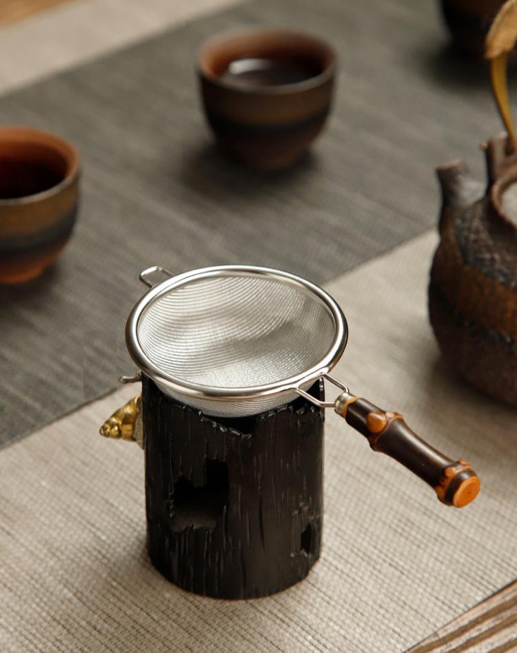 Stainless Steel Tea Leaf Strainer/Infuser with Purpoe Bamboo Handles