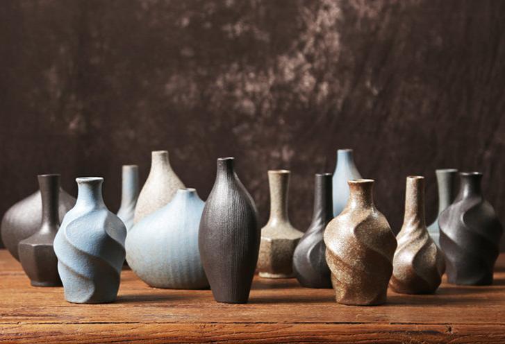 Oriental Clay Pottery Vase/Tea Dinner Table Vase/Home Decoration/Zen Tea Culture Minimalism Vase/Pottery