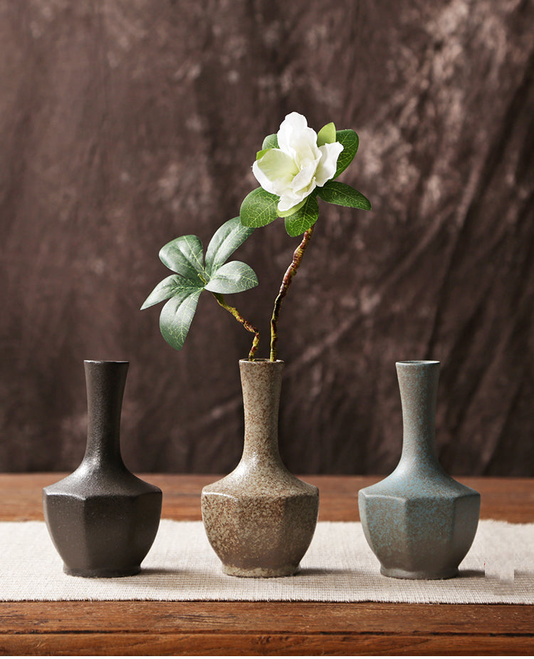 Oriental Clay Pottery Vase/Tea Dinner Table Vase/Home Decoration/Zen Tea Culture Minimalism Vase/Pottery