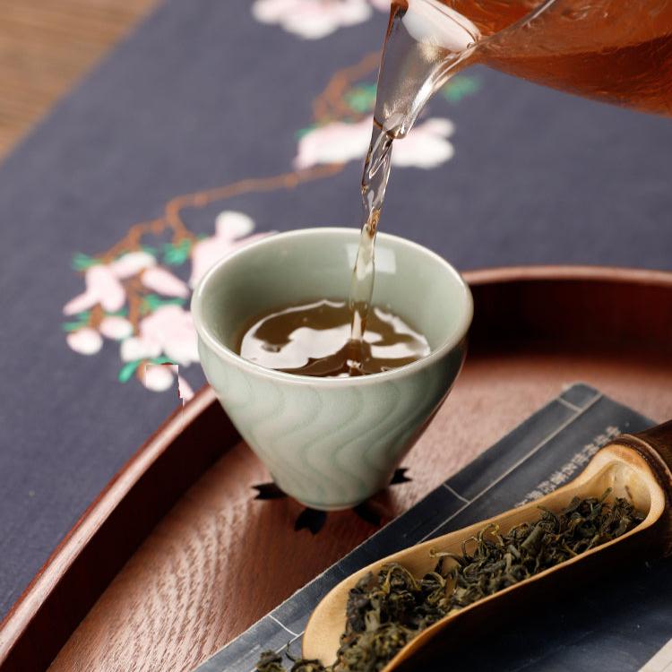 Grass Ash Grey Chinese 5 Unique Teacup Gift Set in Celadon Glaze/Kungfu Teacup Gift Set