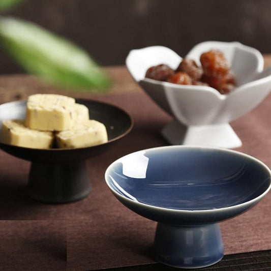 Classic Styled Ceramic Tea Snack Plate/Display Tray/Snack Stool/Fruit Bowl