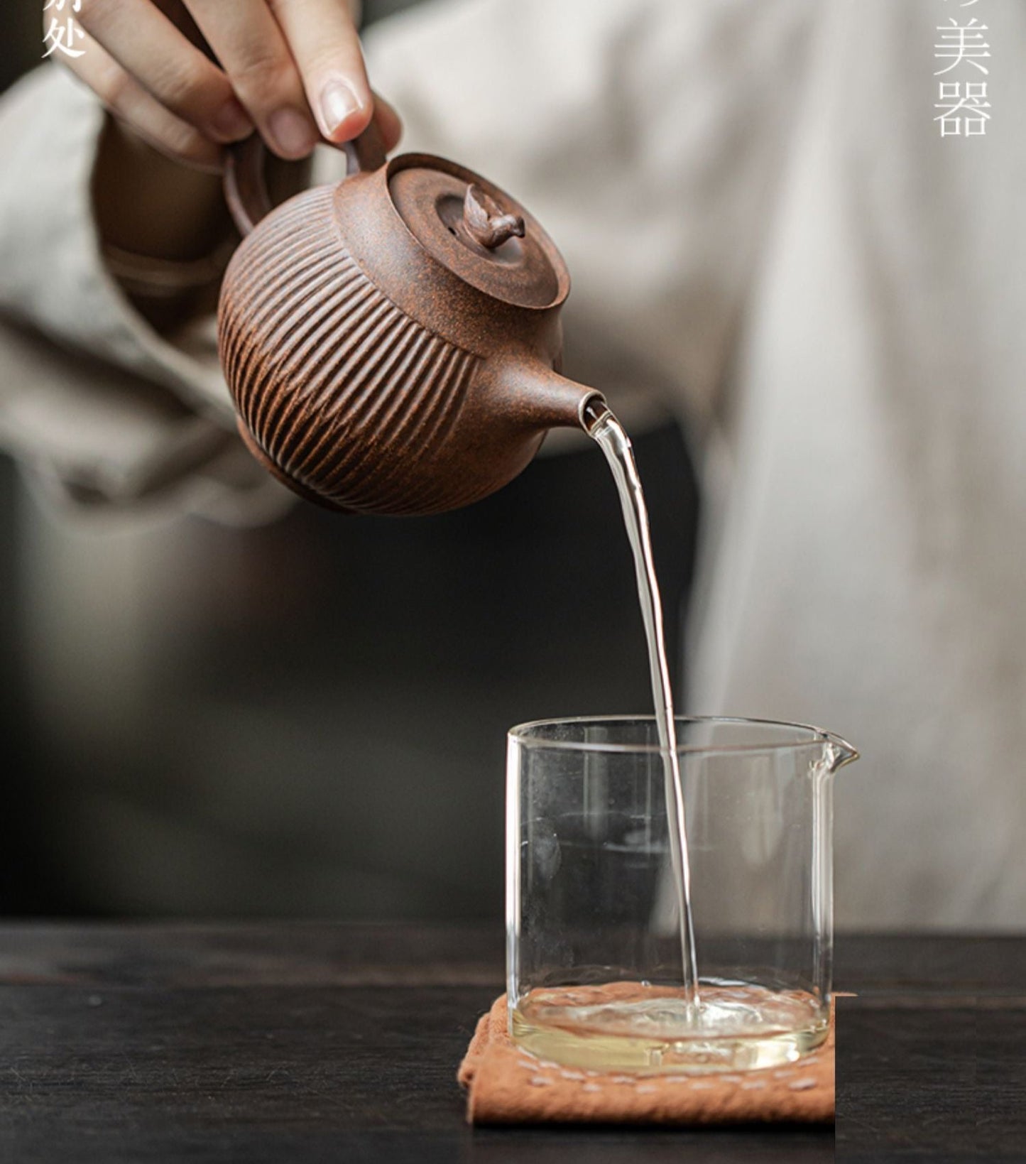 Rustic Styled Earthward Handcrafted Chinese Teapot with Duck Figurine