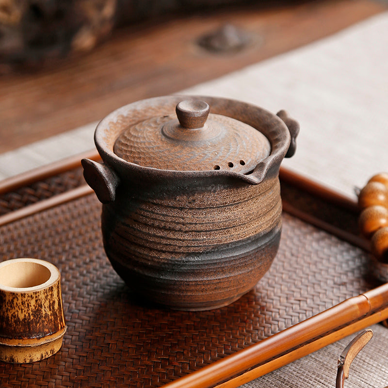 Rustic Styled Earthware Teapot/Tea Pitcher for Chinese Kungfu Tea set/Antiqe Style Rustic Oriental Pottery