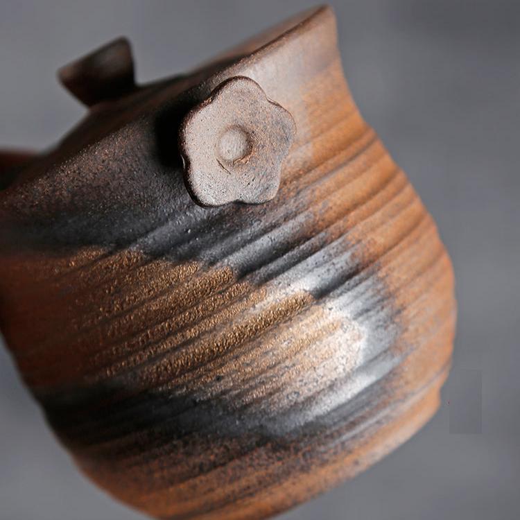 Rustic Styled Earthware Teapot/Tea Pitcher for Chinese Kungfu Tea set/Antiqe Style Rustic Oriental Pottery