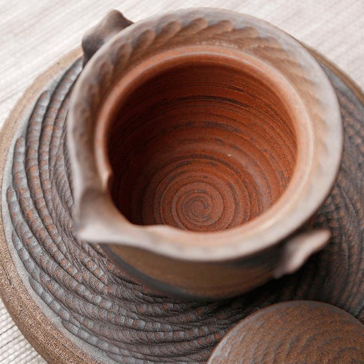 Rustic Styled Earthware Teapot/Tea Pitcher for Chinese Kungfu Tea set/Antiqe Style Rustic Oriental Pottery