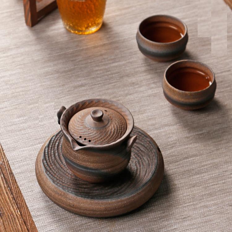Rustic Styled Earthware Teapot/Tea Pitcher for Chinese Kungfu Tea set/Antiqe Style Rustic Oriental Pottery
