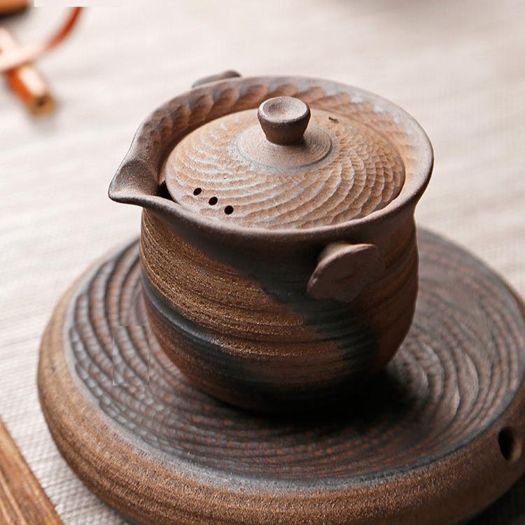 Rustic Styled Earthware Teapot/Tea Pitcher for Chinese Kungfu Tea set/Antiqe Style Rustic Oriental Pottery