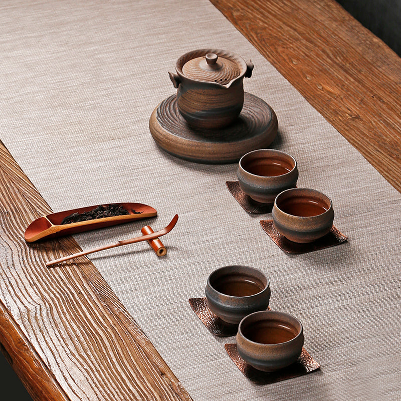 Rustic Styled Earthware Teapot/Tea Pitcher for Chinese Kungfu Tea set/Antiqe Style Rustic Oriental Pottery
