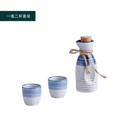 Modern Minimalism Japanese Ceramic Sake Drinking Set with Oriental Design