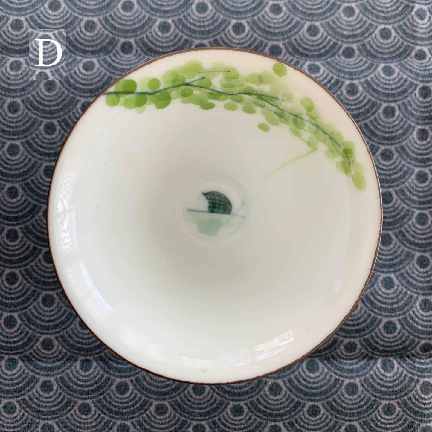Tazza da tè cinese in porcellana dipinta a inchiostro d'acqua/tazza da tè Kung Fu a forma di cappello di bambù/taoismo/smalto colorato a inchiostro d'acqua-ceramica Jingdezhen