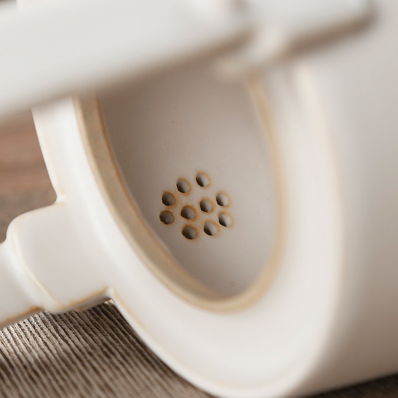 Minimalism Fusion Style White Clay Ceramic Teapot
